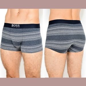 NEW $37 Hugo Boss [ Small ] Striped Underwear‎ Boxer Brief in Grey/Blue